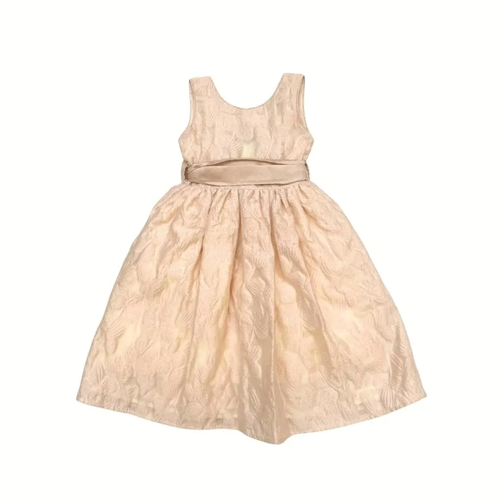Vestido Beige bordado de flores