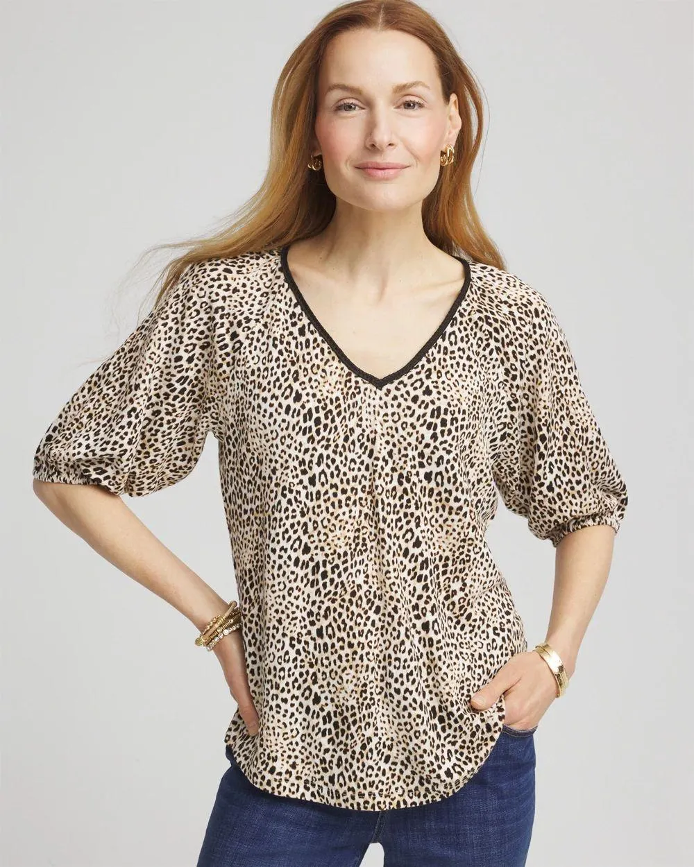 Leopard Braided Linen Top