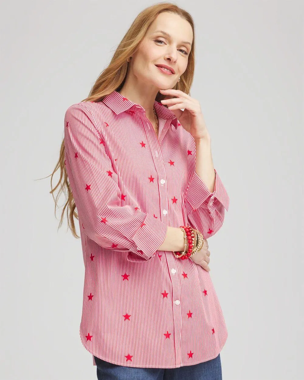 No Iron ™ Stars & Stripes Sateen Shirt