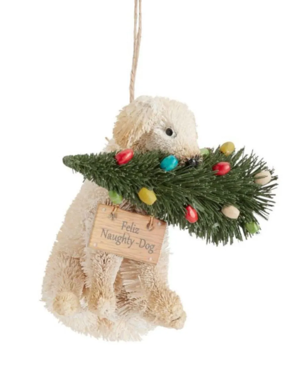 Ornamento Bottlebrush Perro con Árbol