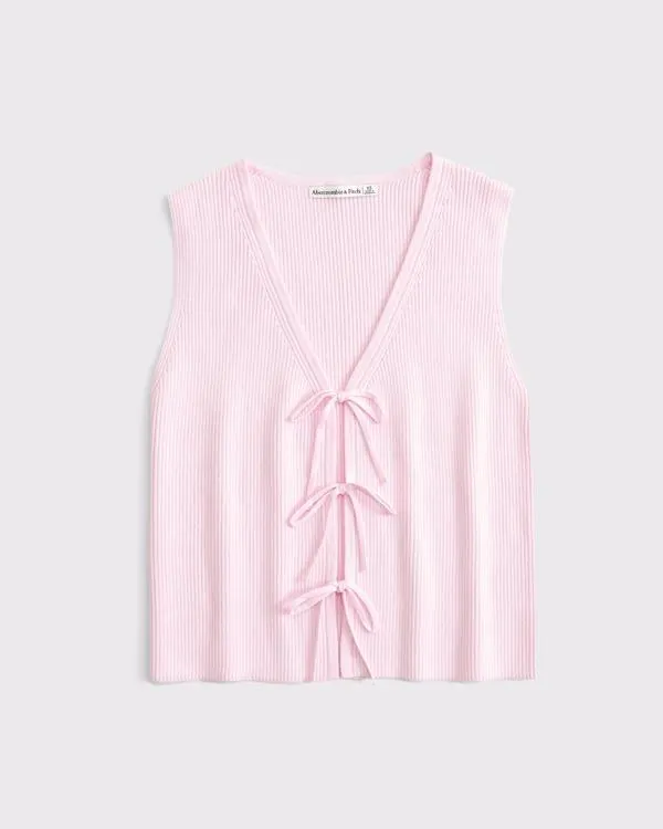 Tie-Front V-Neck Sweater Vest