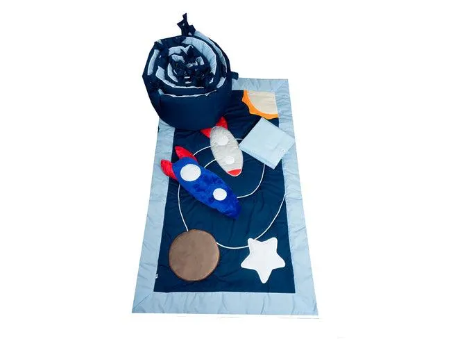 Juego de Cuna Cary bebé Rocket 4 Piezas Azul marino