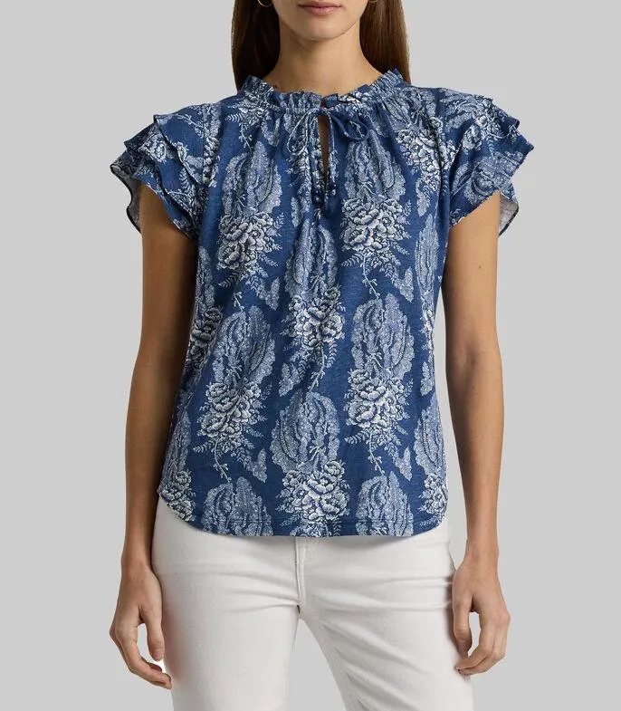 Blusa estampada de manga corta Mujer