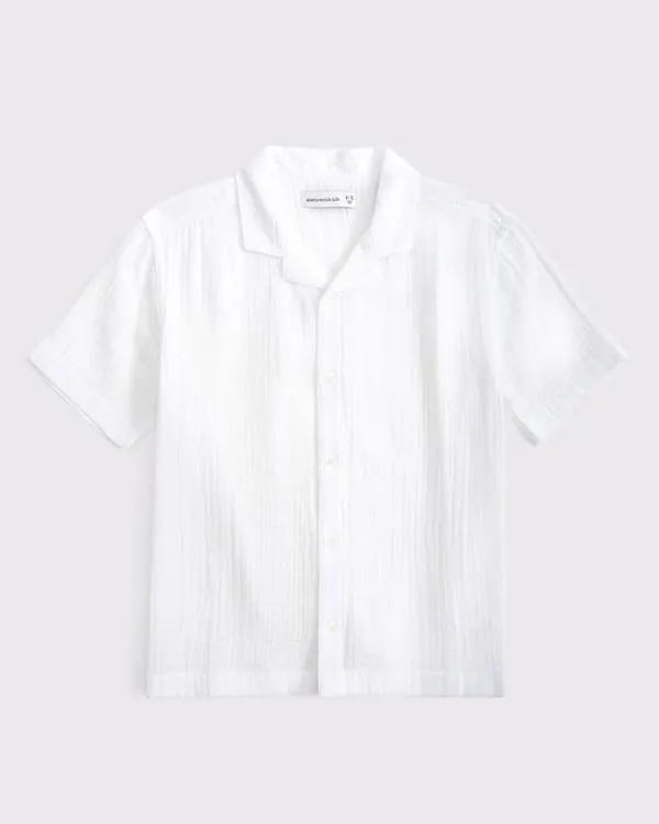 resort short-sleeve gauzy shirt