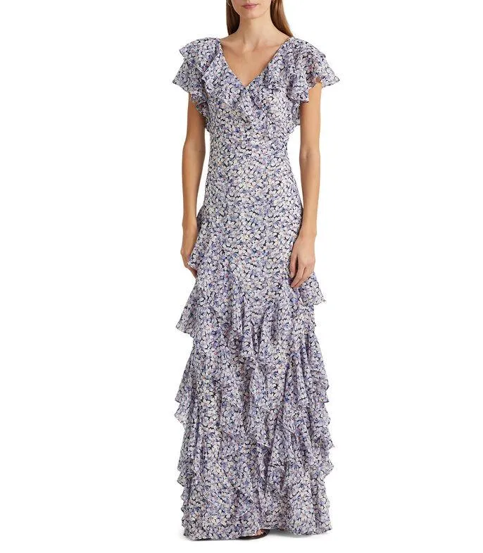 Vestido maxi floral con volantes Brahima Mujer