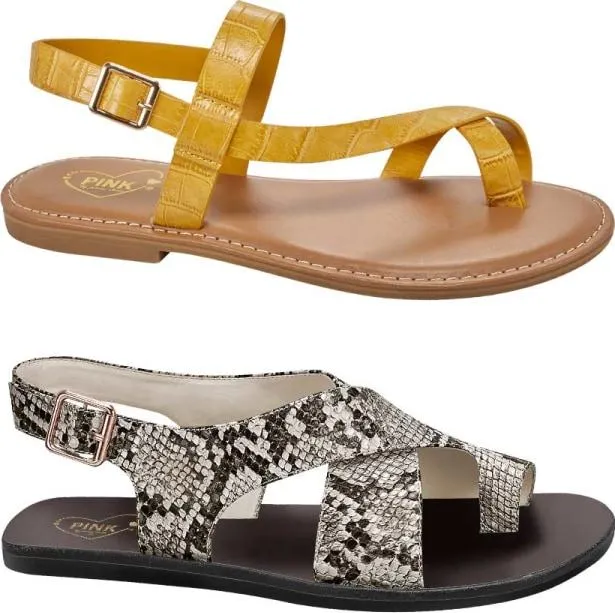 kit sandalia planas textura