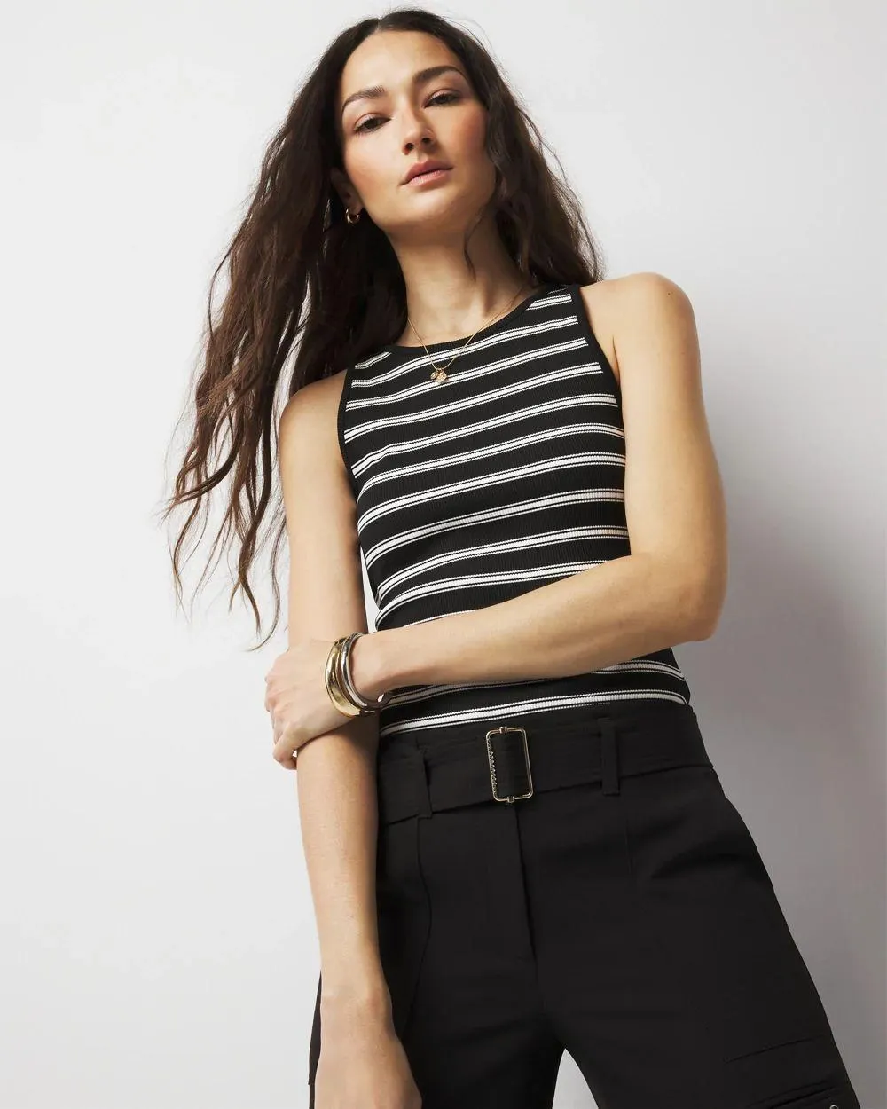 WHBM ® FORME Ribbed Stretch Tank