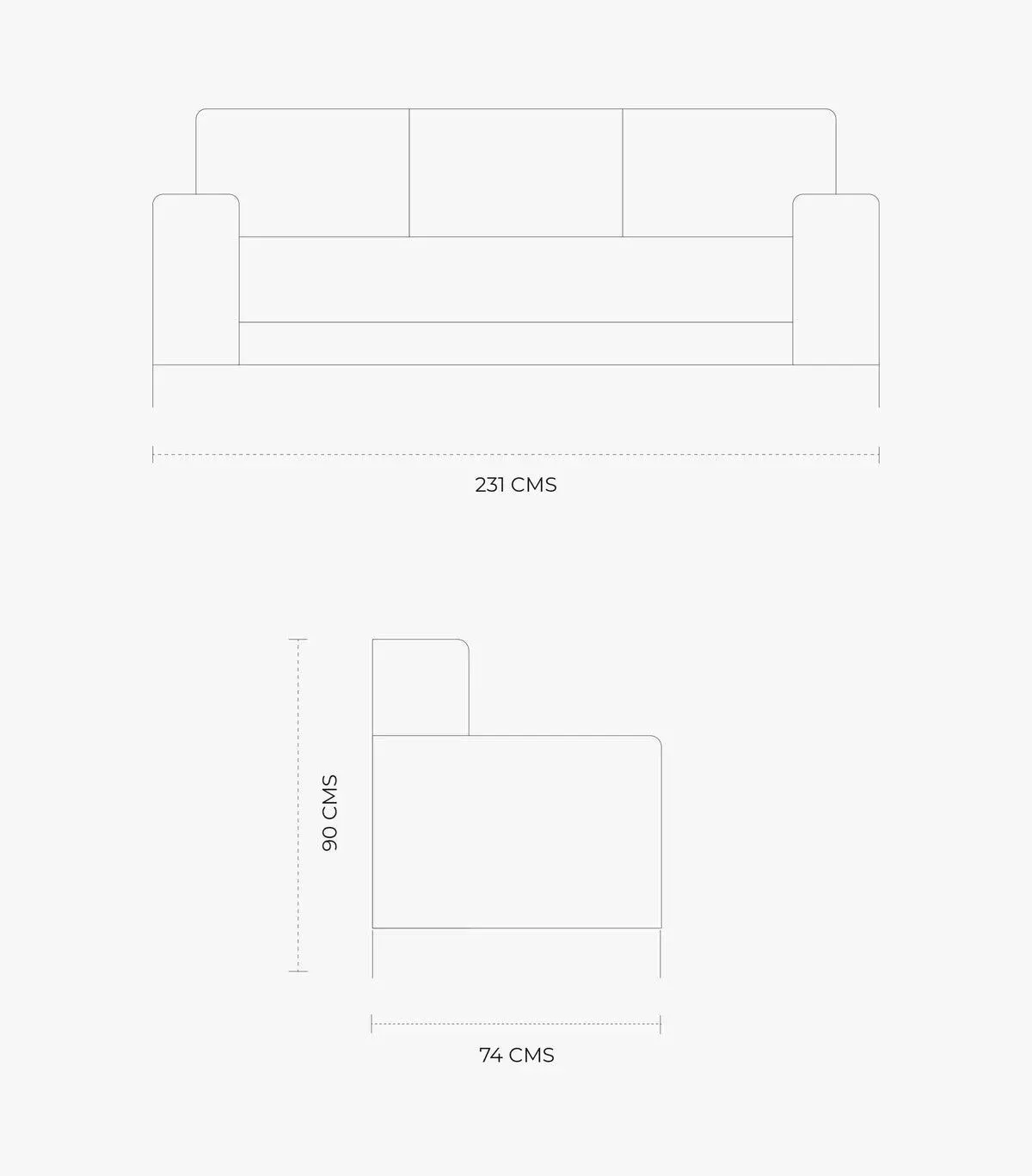 Sala Brianna de tela color beige - Sofá y Love