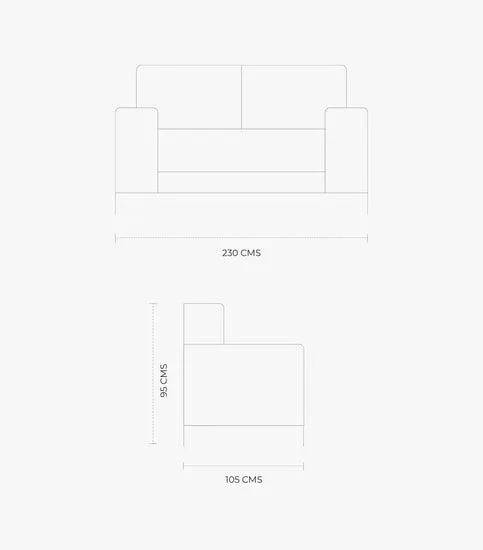 Love Seat Bryg de tela color Gris