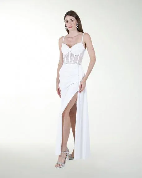 VESTIDO CL BLANCO TIPO CORSET