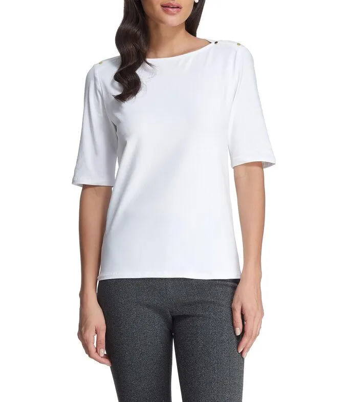 Blusa lisa manga corta Mujer