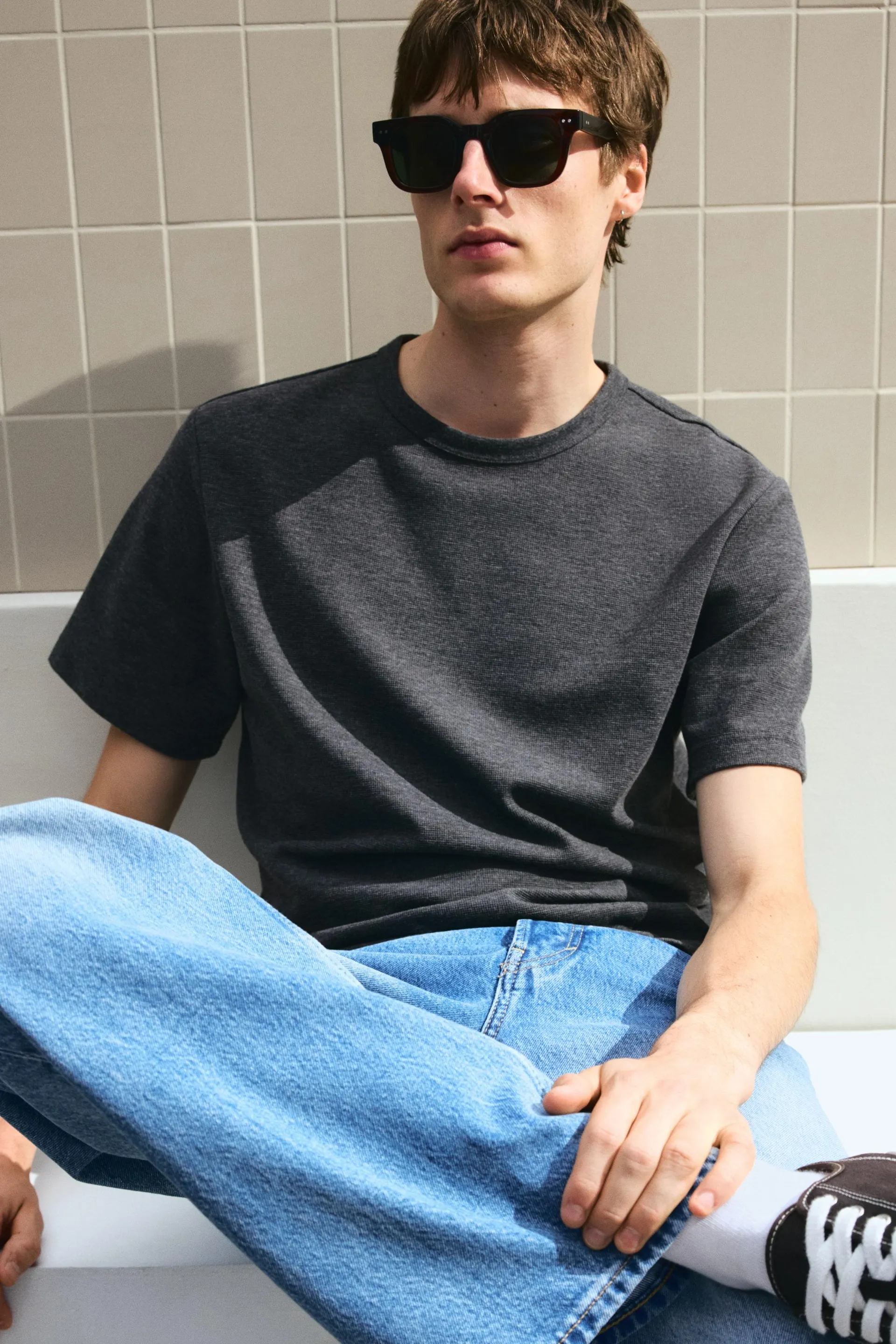 Playera gofrada Regular Fit