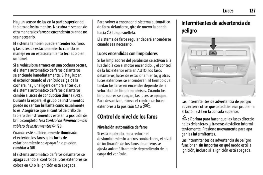 Catálogo de Chevrolet Corvette Stingray Manual del propietario 22 de enero al 31 de diciembre 2025 - Pagina 128