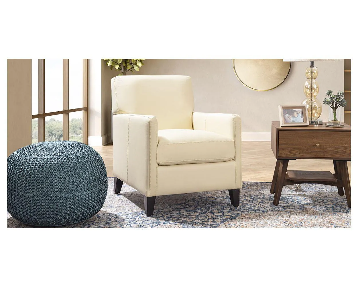 Sillón Piel Match Ocasional Elix Hueso