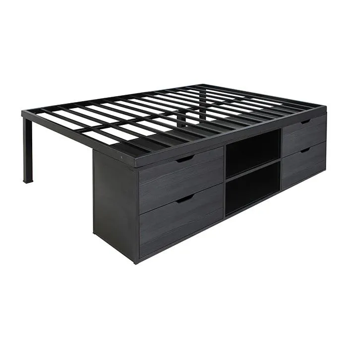 Base matrimonial metálica Alpha con 4 cajones y 2 repisas