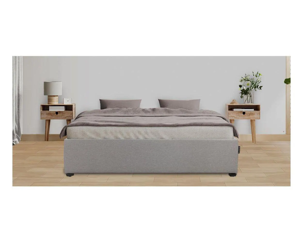 Base De Cama Individual Kuant Gris
