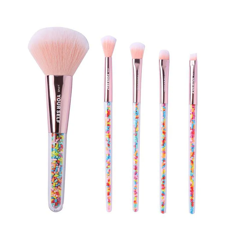 kit Brochas Para Maquillaje 16 cm, 14 cm 5 Piezas