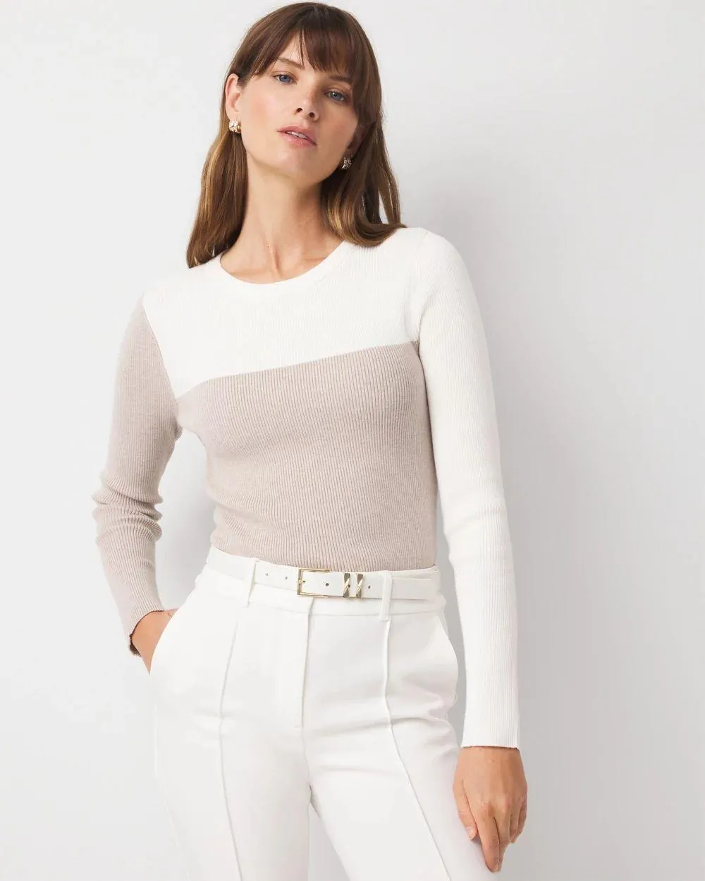 Square Colorblock Pullover Sweater
