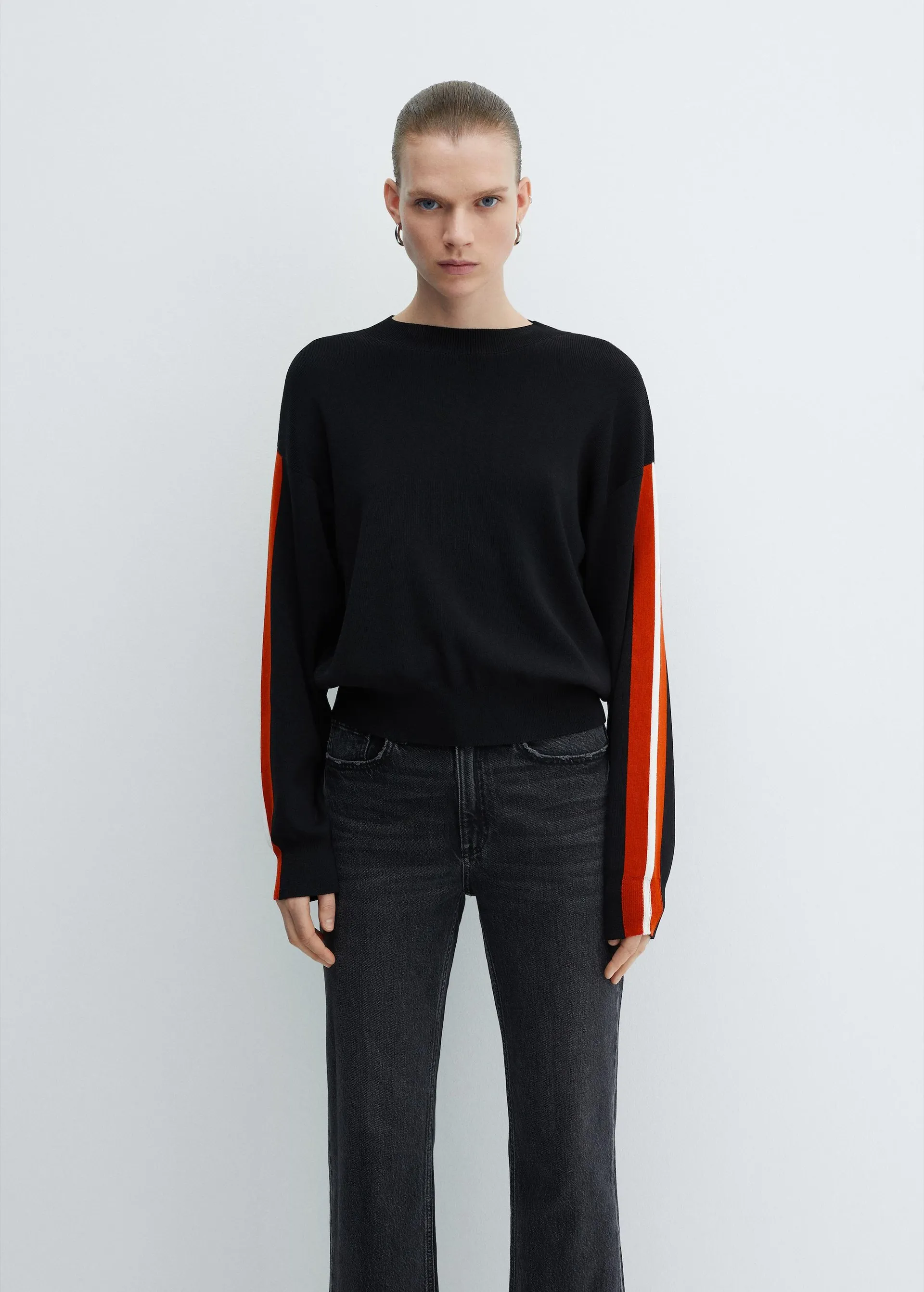 Jersey punto algodón lino cuello redondo