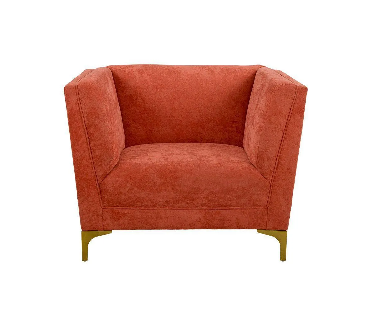 Sillón Navarras pata dorada - Terracota