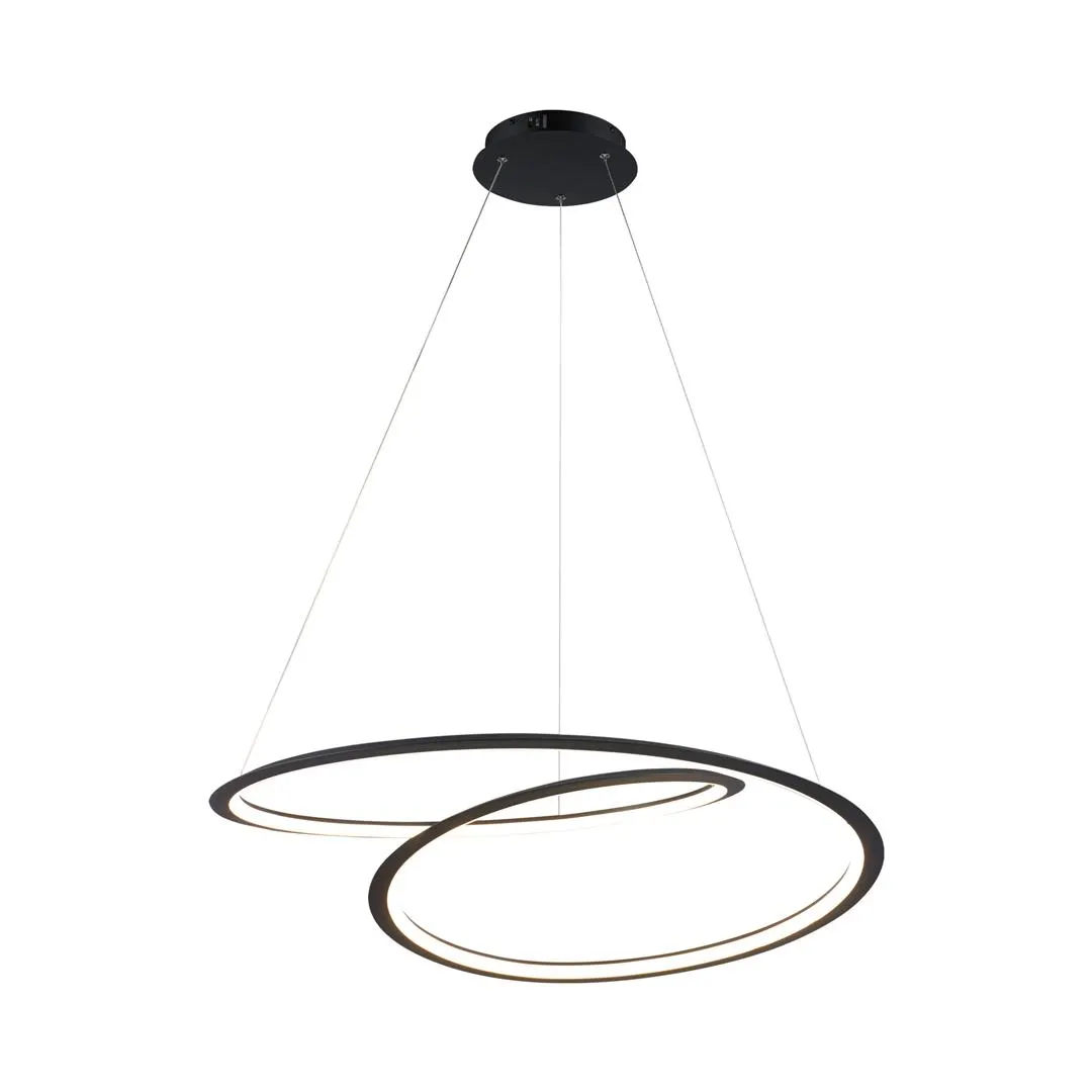 Lámpara colgante LED en forma de espiral de aluminio y acrílico de 30W con luz cálida 3000K con cable de 3m