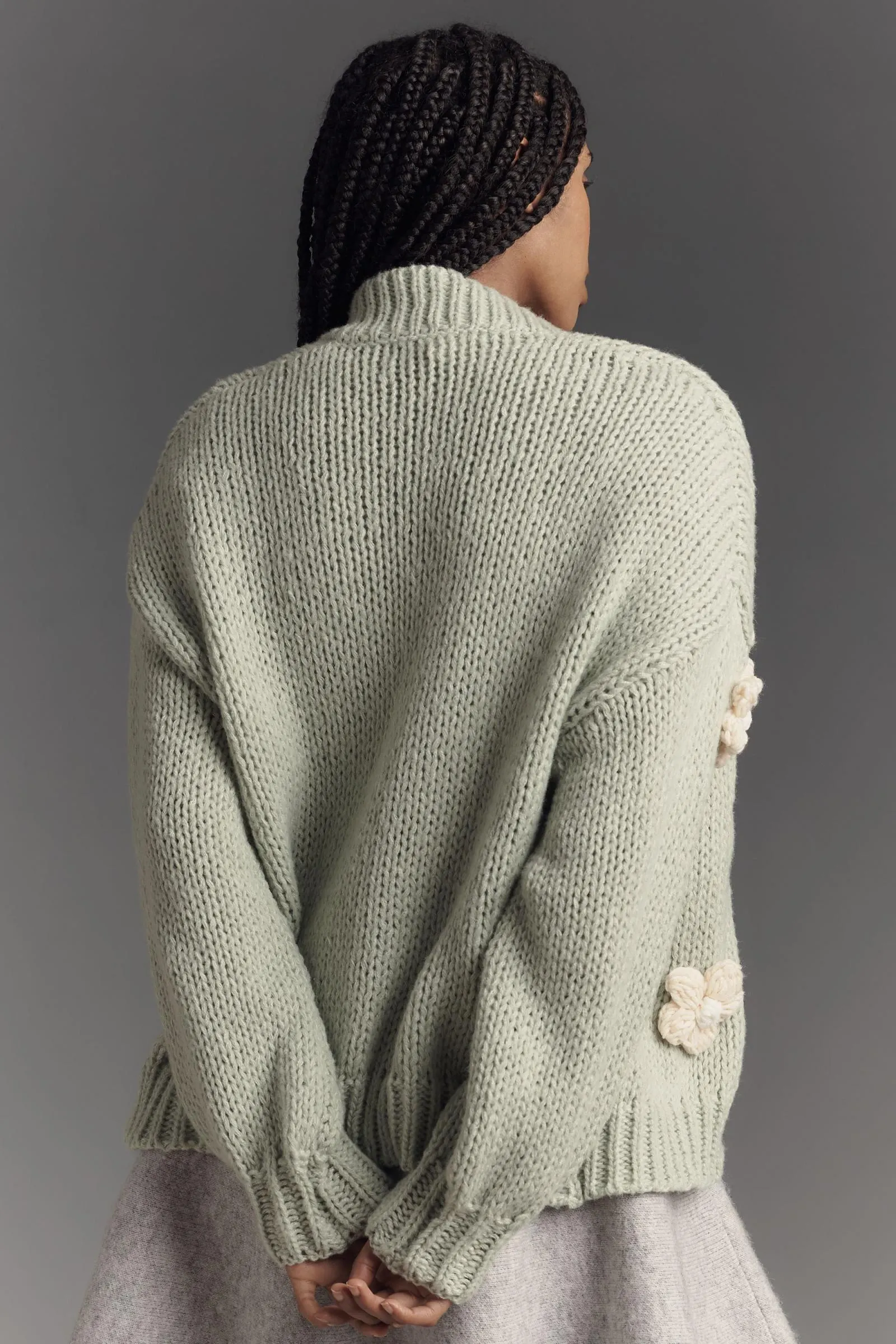The Susannah 3D Flower Cardigan Sweater