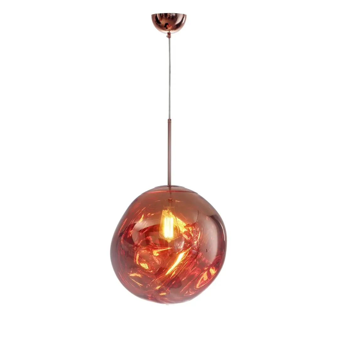 Lámpara colgante semi esferica con cuerpo de acrílico y metal de 40cm con cable de 3m