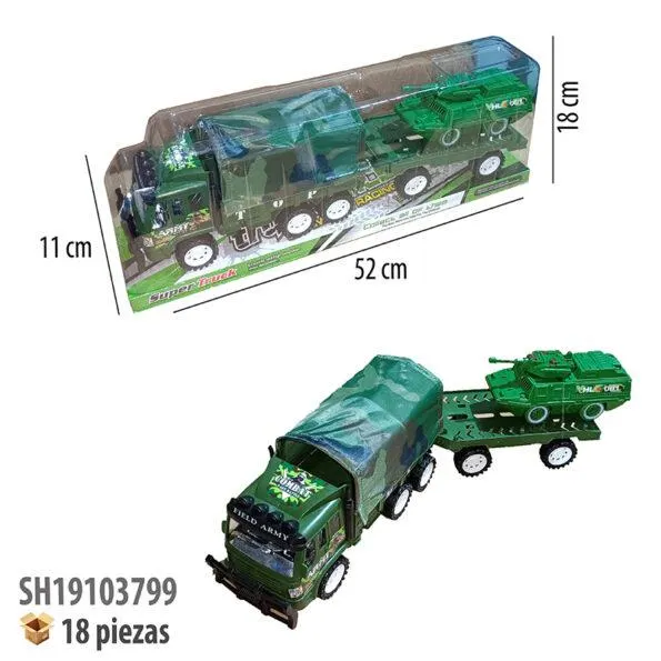 CAMION MILITAR CON REMOLQUE FRICCION