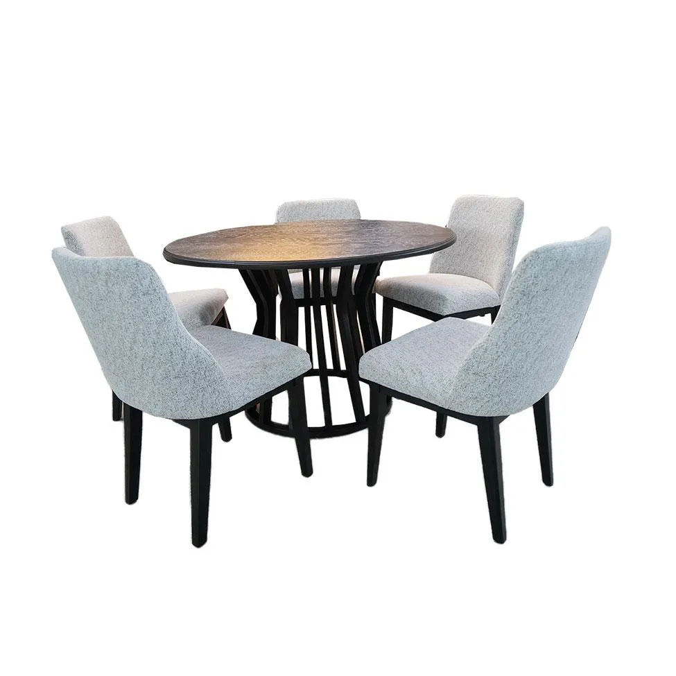 Comedor Canada con 5 sillas en tapiz bosco