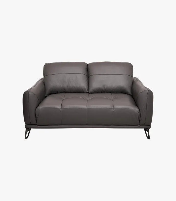 Love Seat Rublo de piel color gris