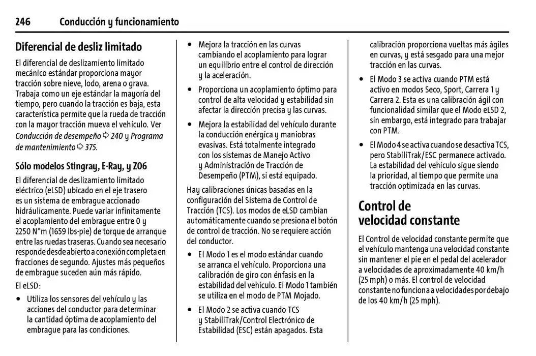 Catálogo de Chevrolet Corvette Stingray Manual del propietario 22 de enero al 31 de diciembre 2025 - Pagina 247