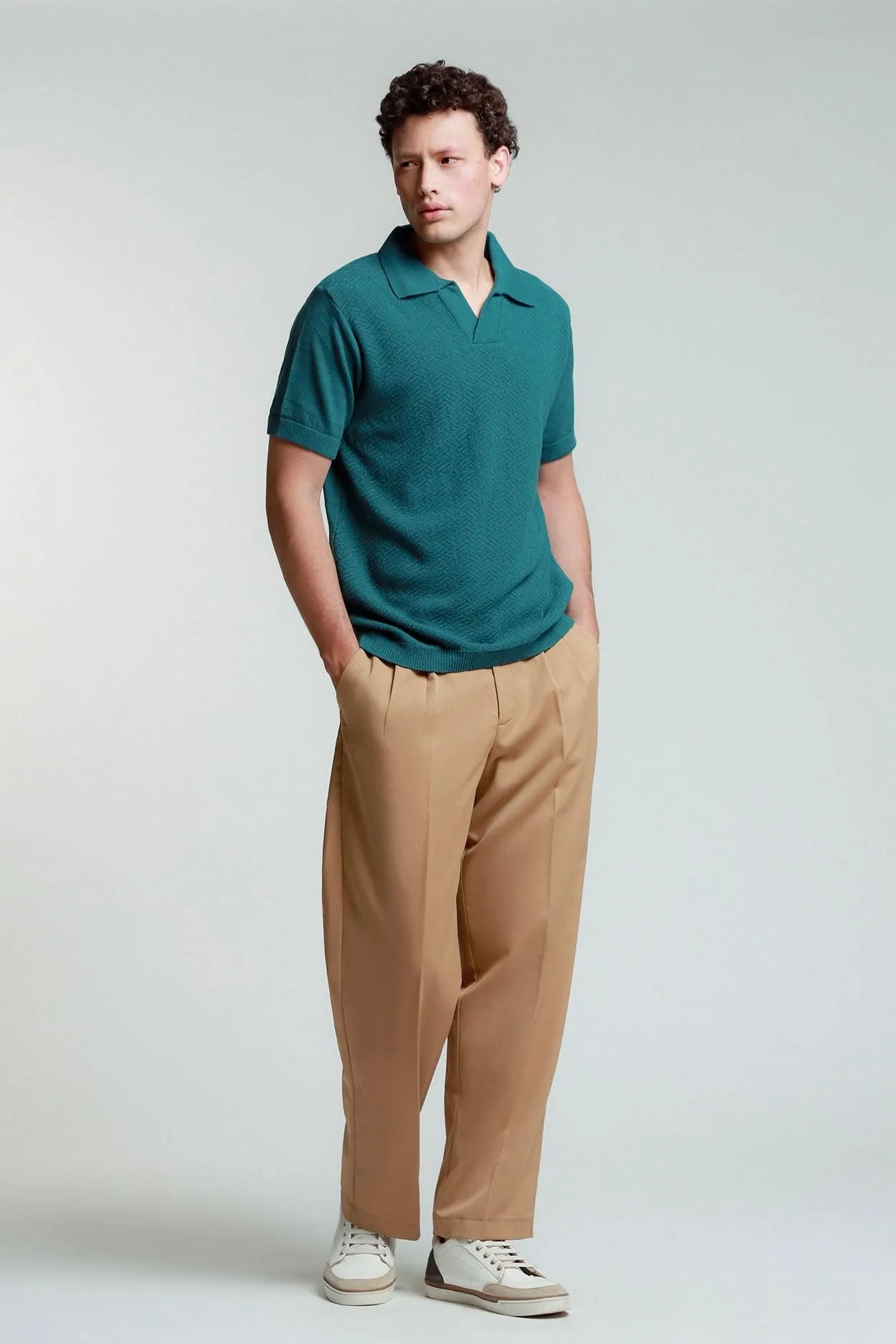 Playera Cuello Polo Tejida