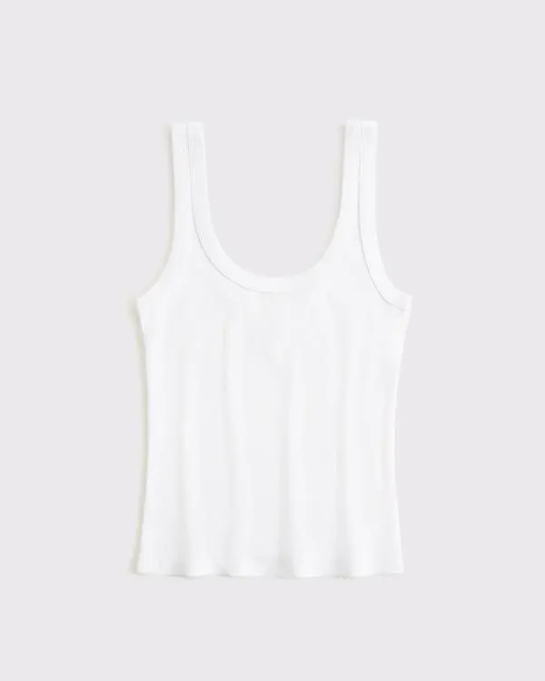Vintage-Style Rib Tuckable Scoopneck Tank