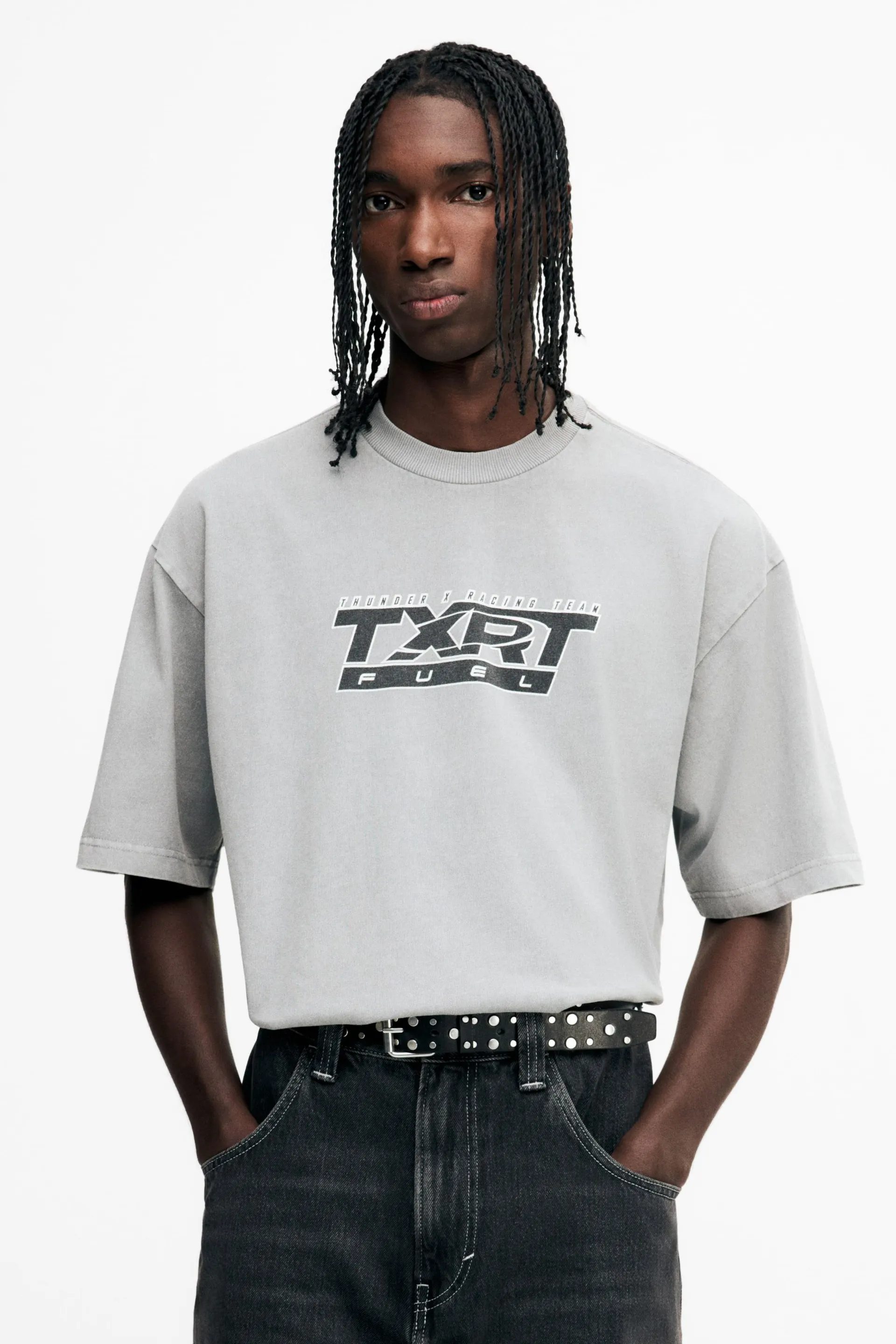 Playera Loose Fit con apariencia deslavada