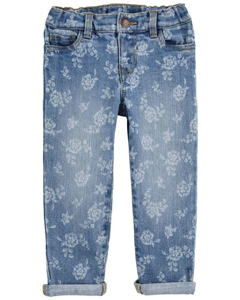 Pantalones De Mezclilla Stretch Con Estampado De Flores Vintage Oshkosh B'Gosh