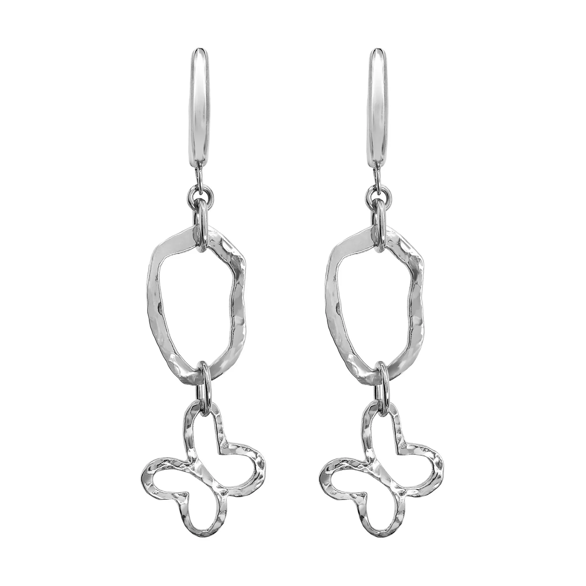 Aretes Mujer Plata 925 Liberty Eslabon Mariposa