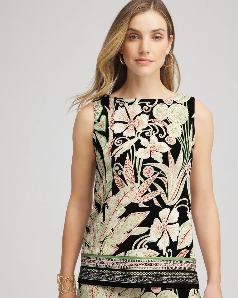 Travelers ™ Island-Motif Side-Slit Tank