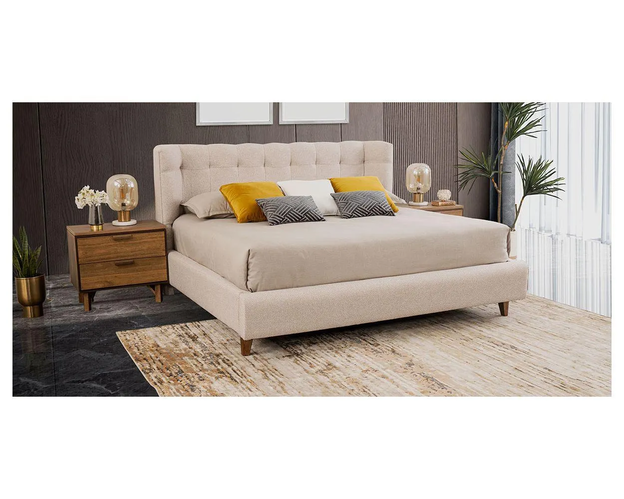 Cama King Size Stella Beige
