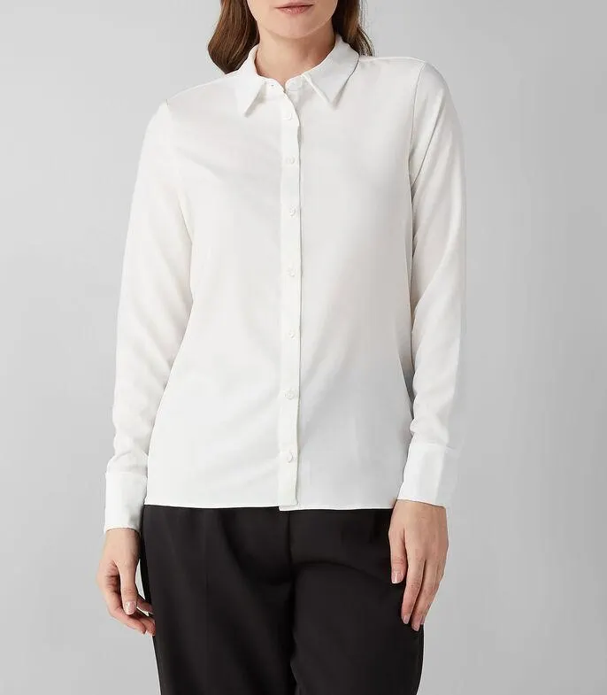 Camisa lisa manga larga Mujer