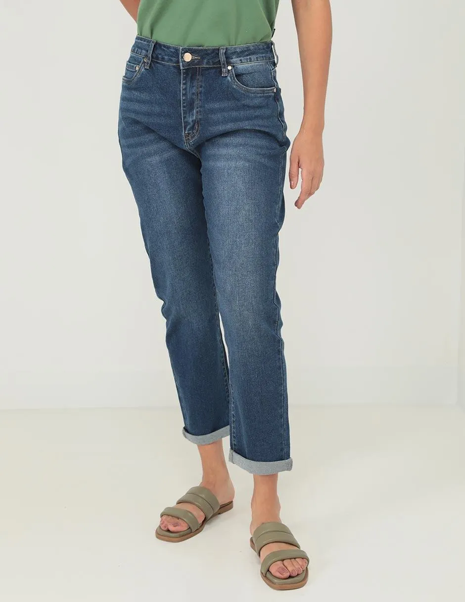 Jeans straight LIEB corte cintura para mujer