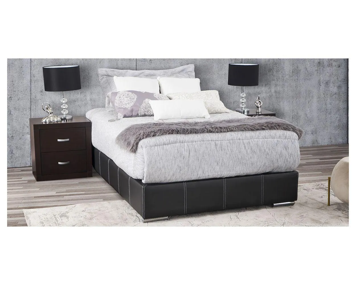 Base De Cama Matrimonial Vielka Negro