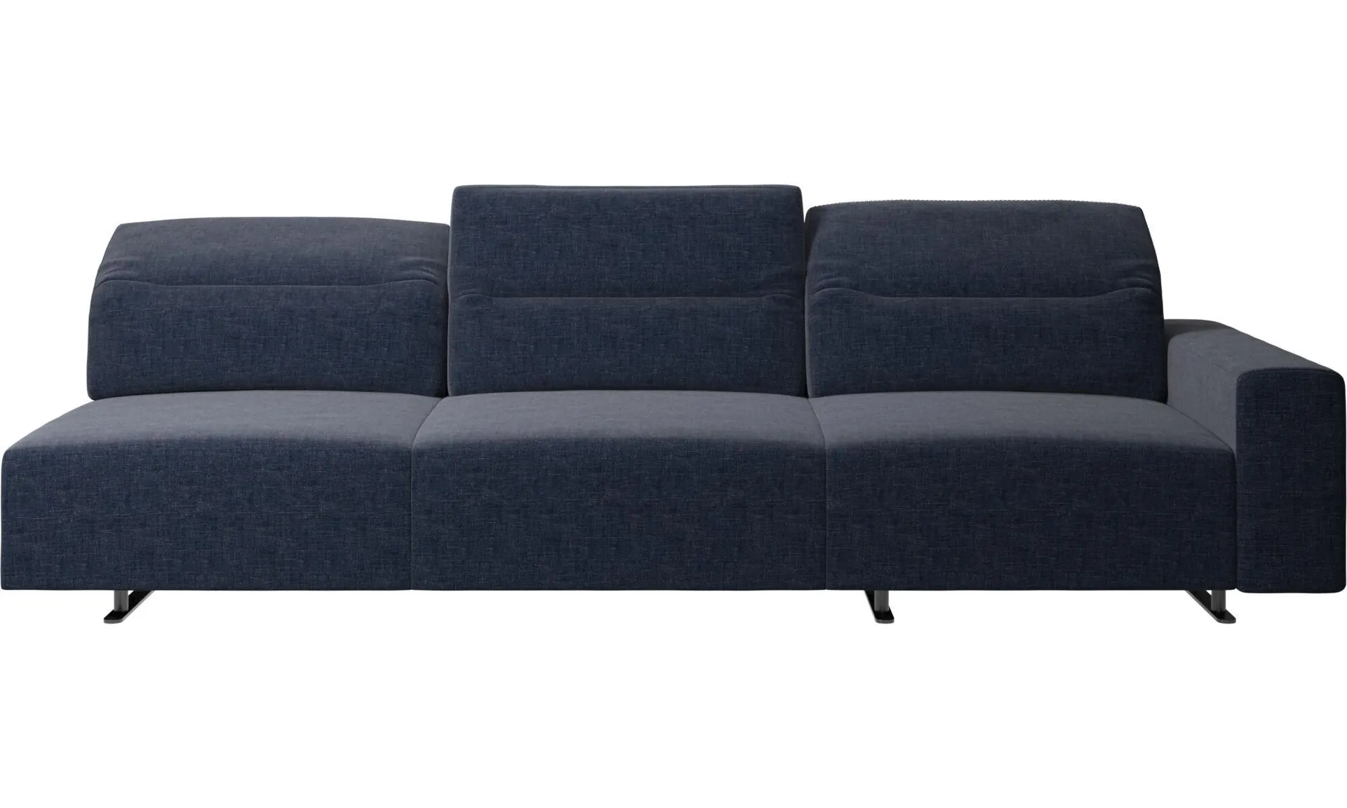 Sofá Hampton con respaldo ajustable y almacenamiento en lado derecho