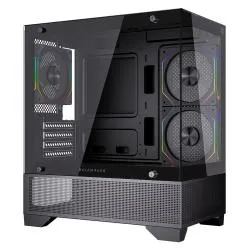 Gabinete Balam Rush Tank Perform 3200, Mini-Tower, Micro-ATX/Mini-ITX, USB 2.0, sin Fuente, 3 Ventiladores Instalados, Negro