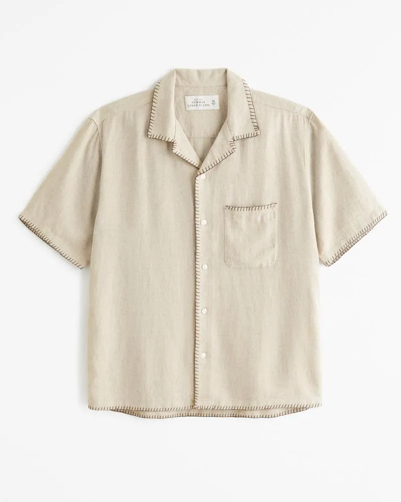 Camp Collar Summer Linen-Blend Shirt