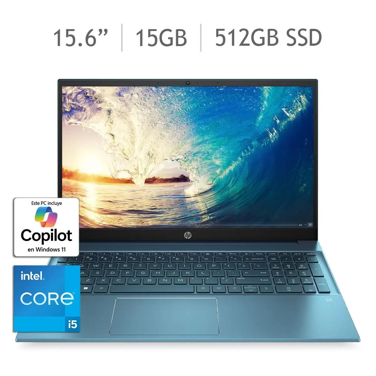 HP Pavilion 15-eg2525la Laptop 15.6" Full HD Intel Core i5 16GB 512GB SSD Verde Azulado