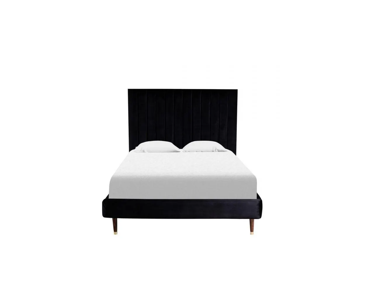 Cama Matrimonial Witt Terciopelo Negro