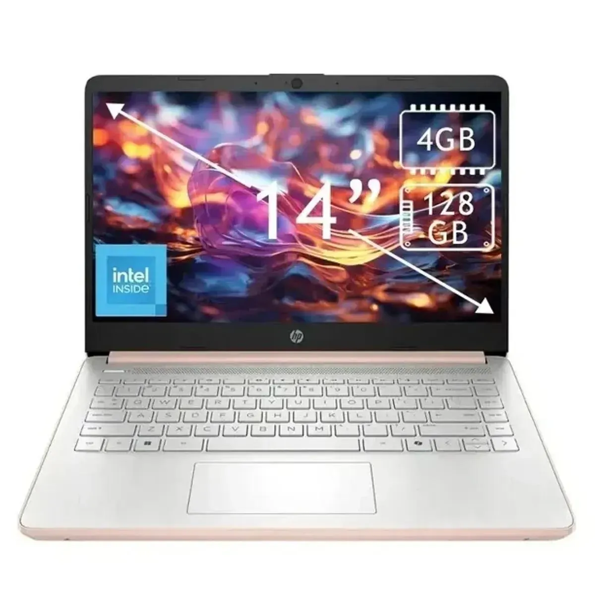 Laptop HP 14" Celeron 4GB 128GB 14" Dorado 14-dq6015dx Dorado