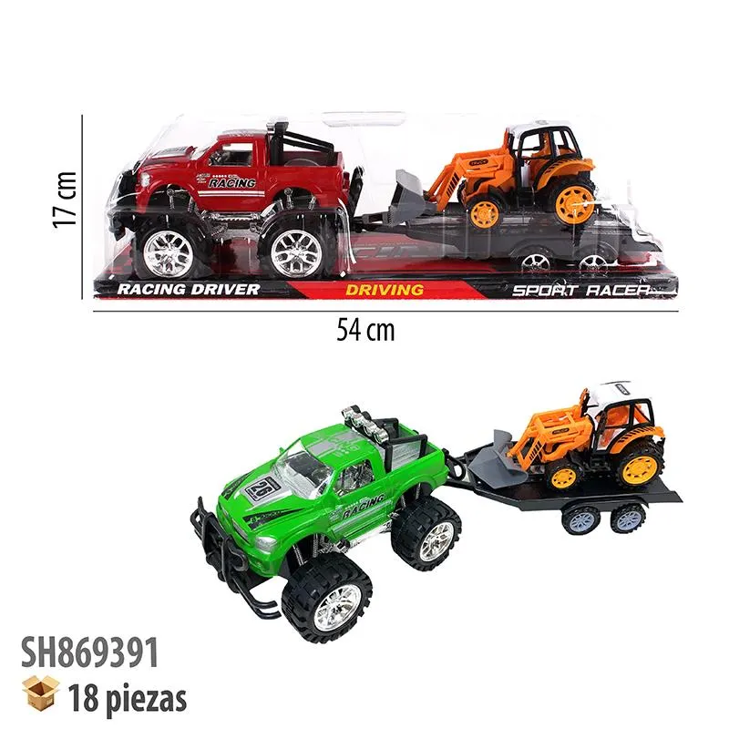 CAMIONETA CON REMOLQUE Y TRACTOR FRICCION