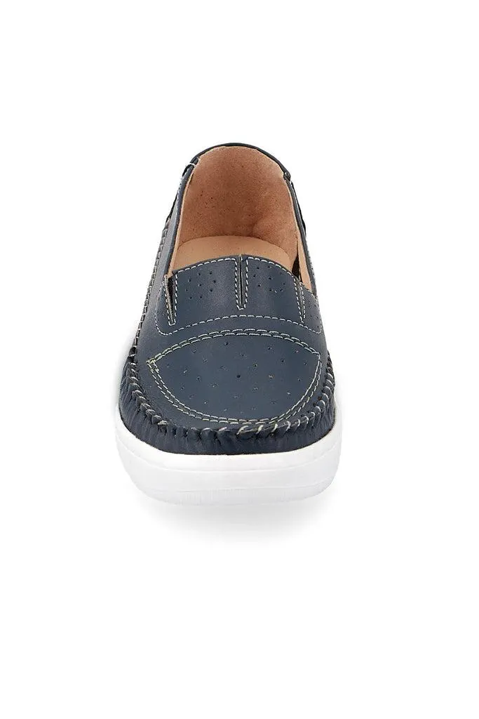 028531 Mocasǟ¶ðn 100% Piel Plantilla Confort Suela Anti Derrapante Color Marino