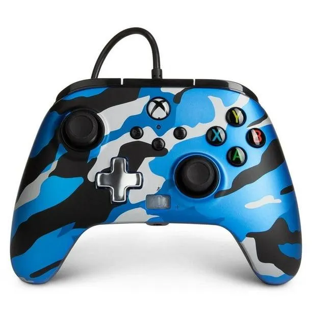 Control Alámbrico Power A Xbox Metallic Blue Camo